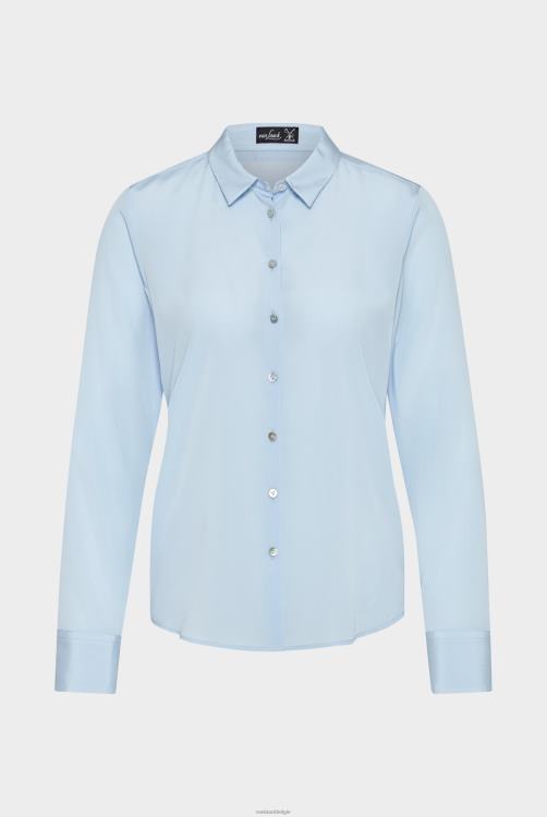 vrouwen Van Laack zijden overhemdblouse blauw kleding XLN6N49