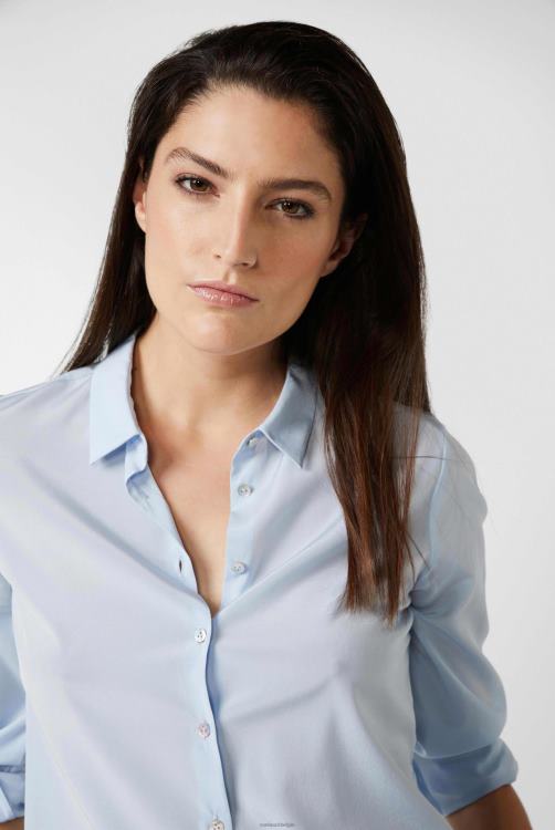 vrouwen Van Laack zijden overhemdblouse blauw kleding XLN6N49