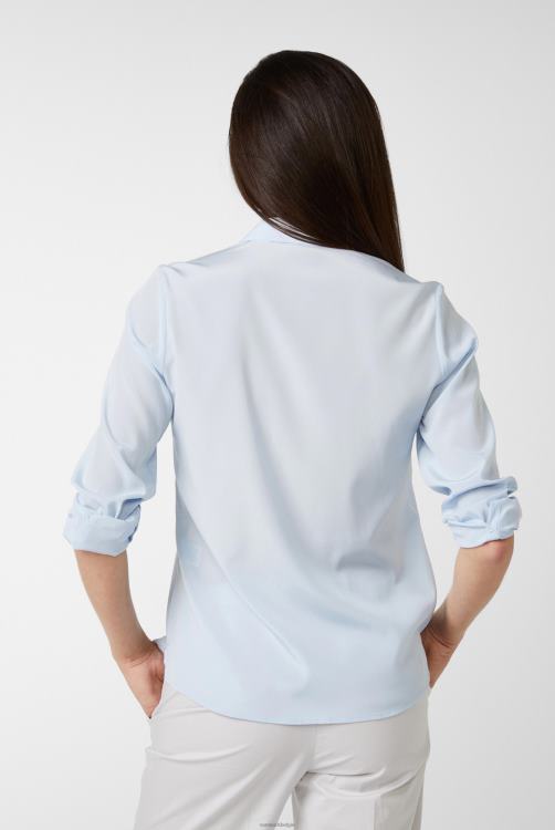 vrouwen Van Laack zijden overhemdblouse blauw kleding XLN6N49
