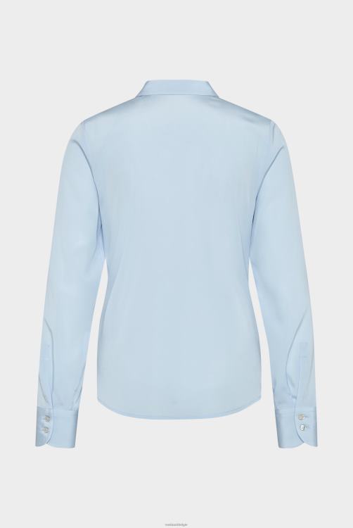 vrouwen Van Laack zijden overhemdblouse blauw kleding XLN6N49