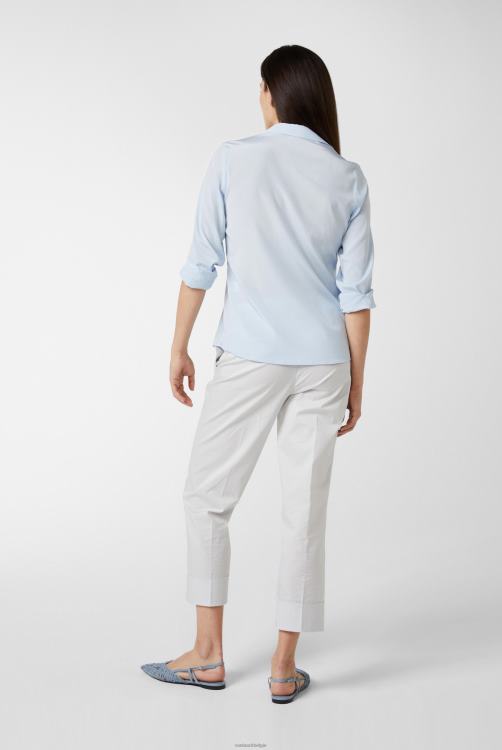 vrouwen Van Laack zijden overhemdblouse blauw kleding XLN6N49