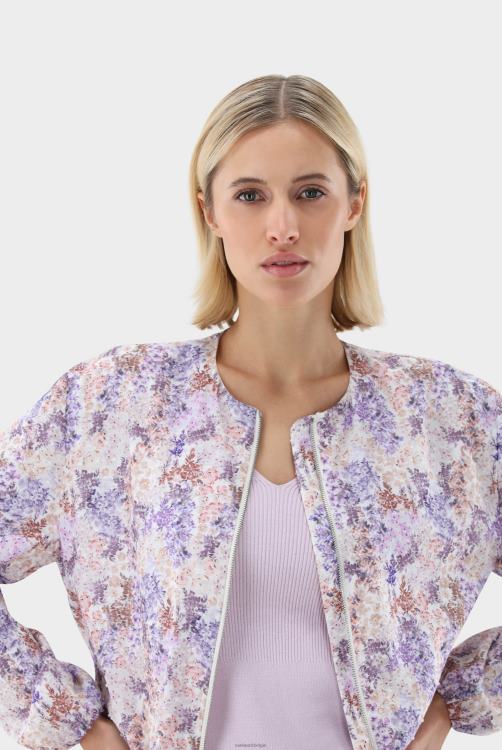 vrouwen Van Laack bedrukte blouson met rits en bloemenprint kleding XLN6N201