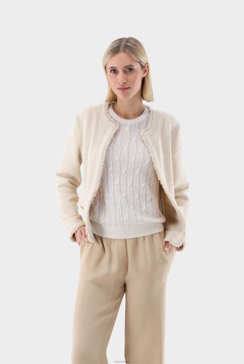 vrouwen Van Laack boucle jasje met franjes en lurex effect kleding XLN6N202