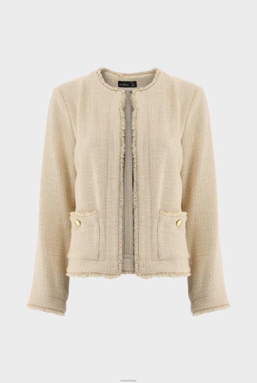 vrouwen Van Laack boucle jasje met franjes en lurex effect kleding XLN6N202