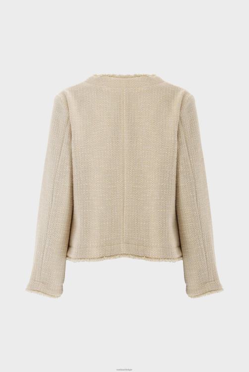 vrouwen Van Laack boucle jasje met franjes en lurex effect kleding XLN6N202