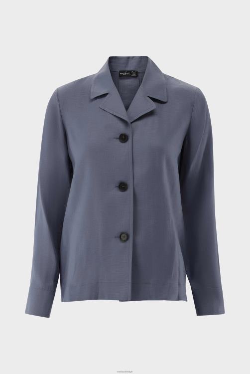 vrouwen Van Laack boxy overhemdjasje met revers kleding XLN6N204