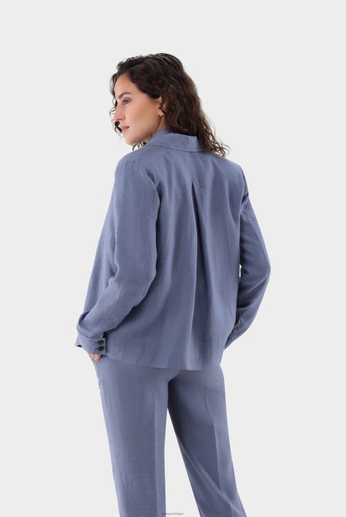 vrouwen Van Laack boxy overhemdjasje met revers kleding XLN6N204