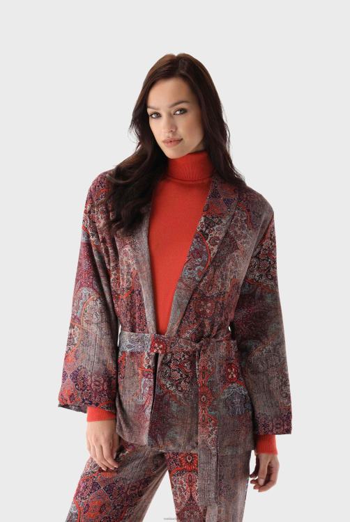 vrouwen Van Laack kimono met vintage print kleding XLN6N212