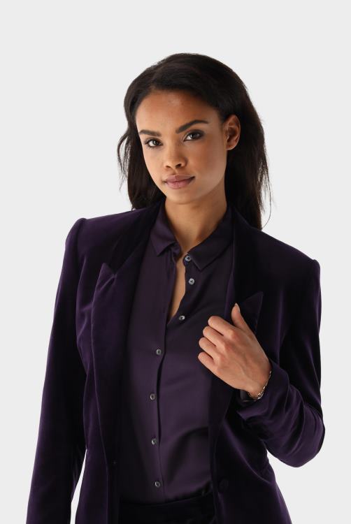 vrouwen Van Laack losvallende fluwelen blazer kleding XLN6N215