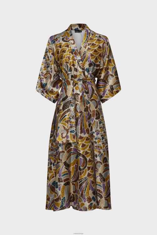 vrouwen Van Laack kimonojurk met glanzende ornamentprint kleding XLN6N158