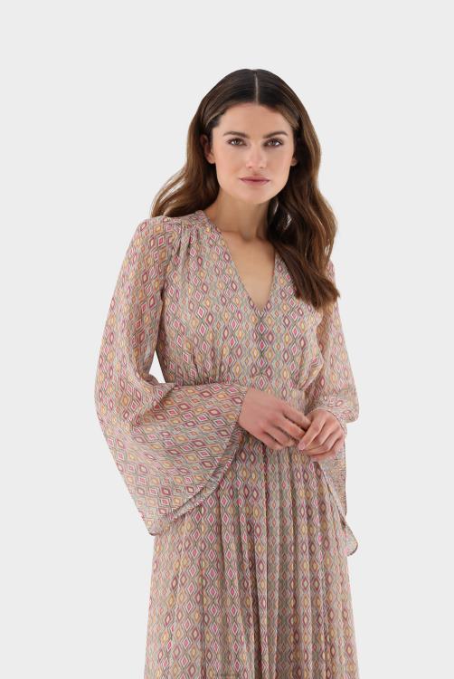 vrouwen Van Laack maxi-jurk met sierprint en lurexstreep kleding XLN6N150