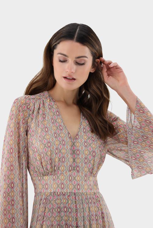 vrouwen Van Laack maxi-jurk met sierprint en lurexstreep kleding XLN6N150