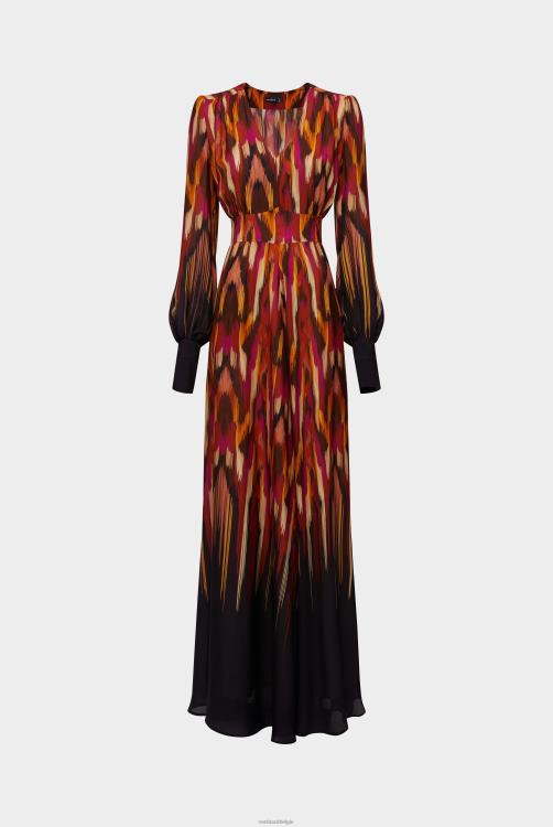 vrouwen Van Laack maxi-slip-on-jurk van viscose met kunstprint kleding XLN6N171