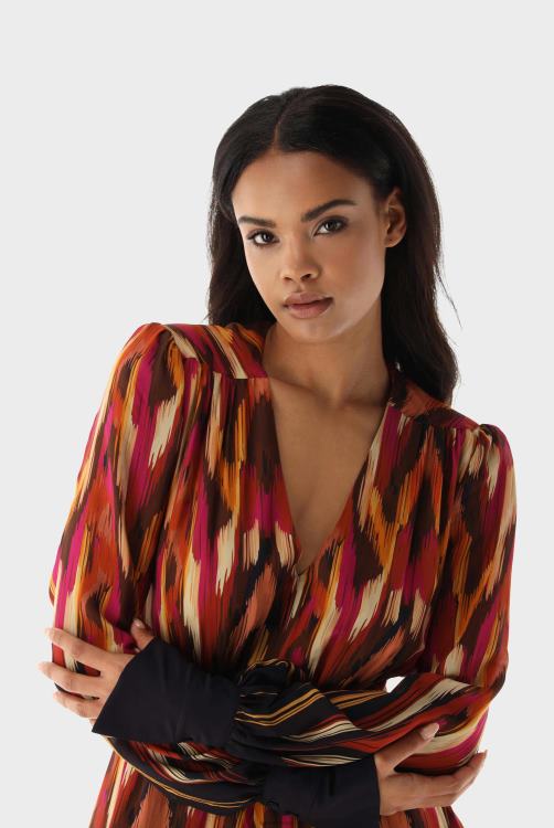 vrouwen Van Laack maxi-slip-on-jurk van viscose met kunstprint kleding XLN6N171