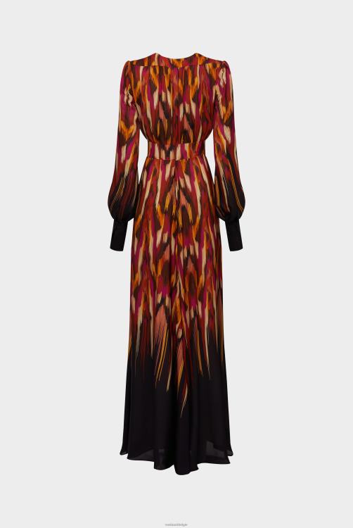 vrouwen Van Laack maxi-slip-on-jurk van viscose met kunstprint kleding XLN6N171