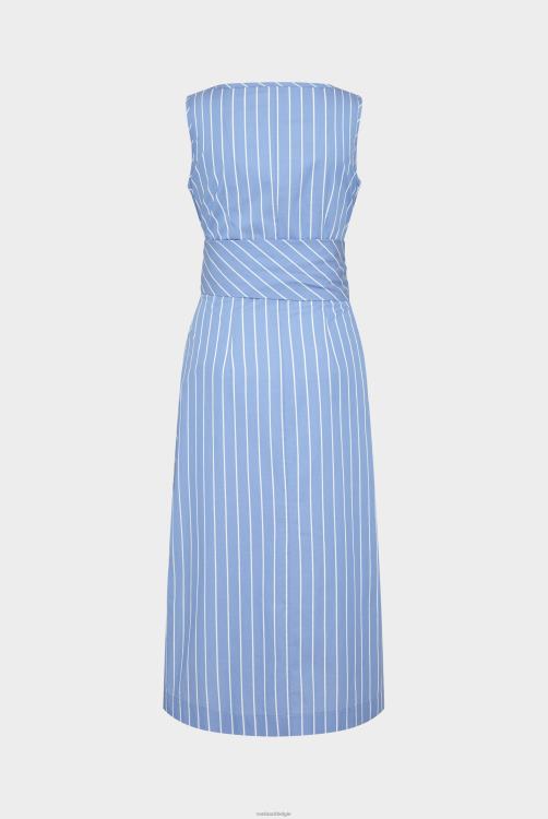 vrouwen Van Laack mouwloze midi-jurk met strepen blauw kleding XLN6N167