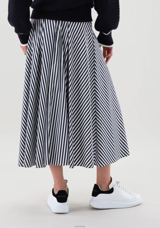 vrouwen Van Laack rok van katoenstretch met streeppatroon kleding XLN6N154