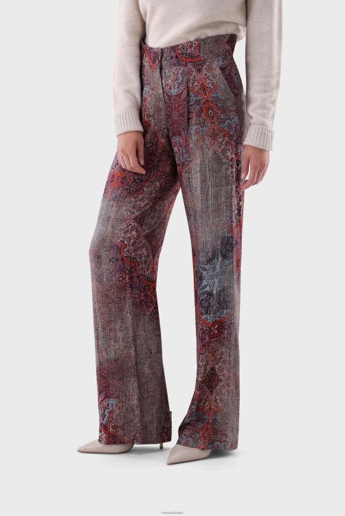 vrouwen Van Laack broek met plooien en vintage print kleding XLN6N284