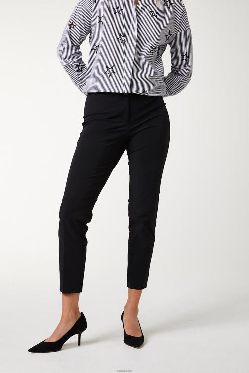 vrouwen Van Laack haila-nos - middelhoge broek met rechte pijpen, slim-fit achterzakken, elastische taille, effen katoenen polyamide stretchmix kleding XLN6N274