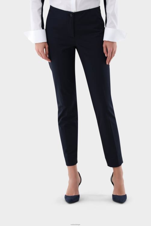 vrouwen Van Laack haila-nos - middelhoge broek met rechte pijpen, slim-fit achterzakken, elastische taille, effen katoenen polyamide stretchmix kleding XLN6N275