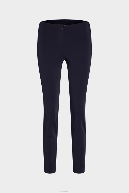 vrouwen Van Laack haila-nos - middelhoge broek met rechte pijpen, slim-fit achterzakken, elastische taille, effen katoenen polyamide stretchmix kleding XLN6N275