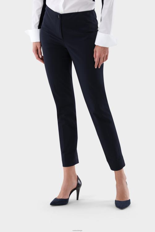 vrouwen Van Laack haila-nos - middelhoge broek met rechte pijpen, slim-fit achterzakken, elastische taille, effen katoenen polyamide stretchmix kleding XLN6N275