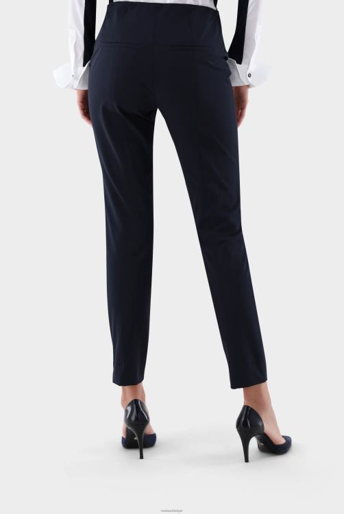 vrouwen Van Laack haila-nos - middelhoge broek met rechte pijpen, slim-fit achterzakken, elastische taille, effen katoenen polyamide stretchmix kleding XLN6N275