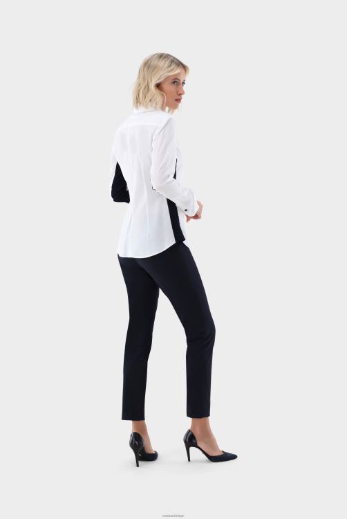 vrouwen Van Laack haila-nos - middelhoge broek met rechte pijpen, slim-fit achterzakken, elastische taille, effen katoenen polyamide stretchmix kleding XLN6N275