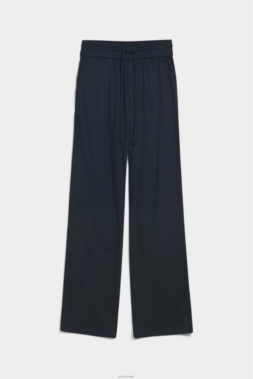 vrouwen Van Laack klassieke katoenen broek modern fit donkerblauw kleding XLN6N278