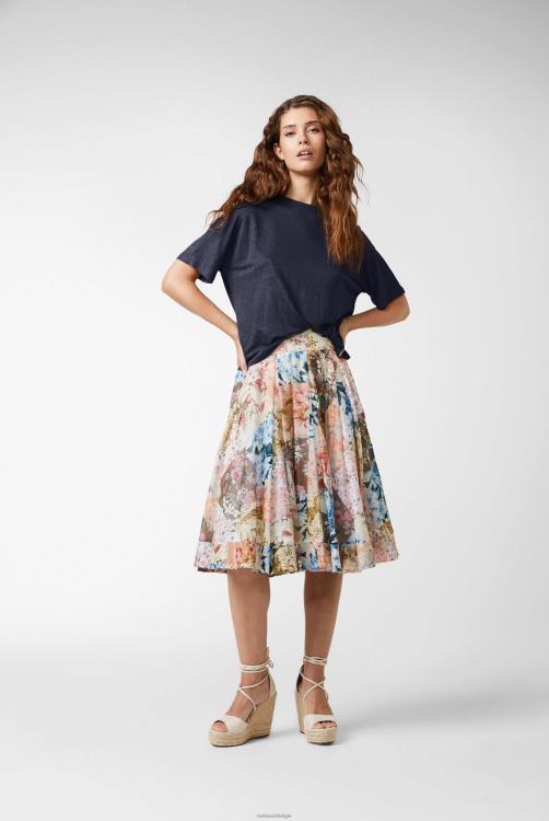 vrouwen Van Laack T-shirt van linnen jersey, boxy-fit, marineblauw kleding XLN6N248