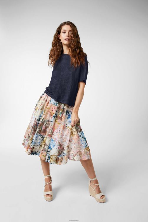 vrouwen Van Laack T-shirt van linnen jersey, boxy-fit, marineblauw kleding XLN6N248