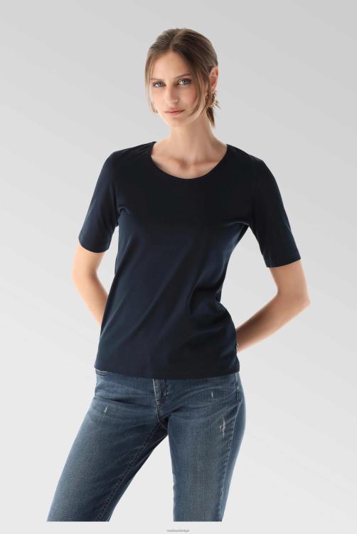 vrouwen Van Laack dames katoenen modern fit t-shirt donkerblauw kleding XLN6N238