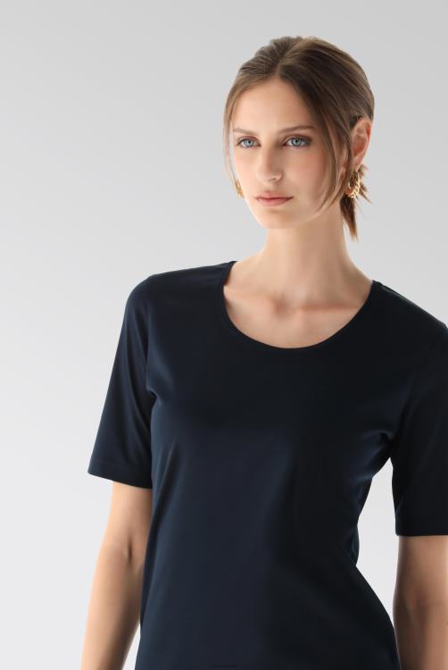 vrouwen Van Laack dames katoenen modern fit t-shirt donkerblauw kleding XLN6N238