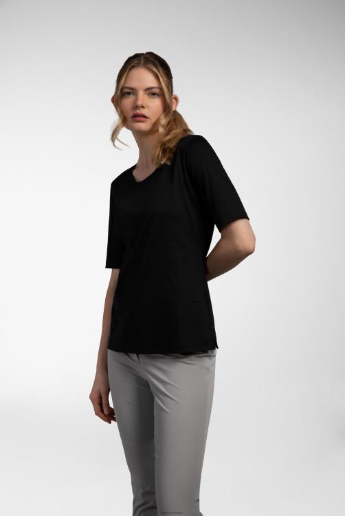 vrouwen Van Laack dames katoenen modern fit t-shirt zwart kleding XLN6N240