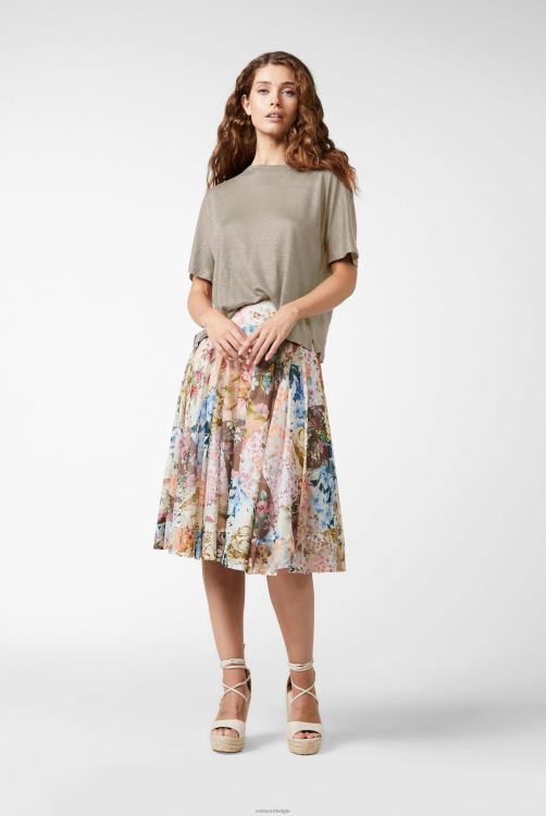 vrouwen Van Laack linnen jersey t-shirt boxy fit beige kleding XLN6N247