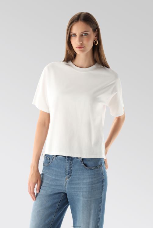 vrouwen Van Laack mola - boxy t-shirt met halve mouwen, recht gesneden langvezelige katoenen jersey kleding XLN6N218