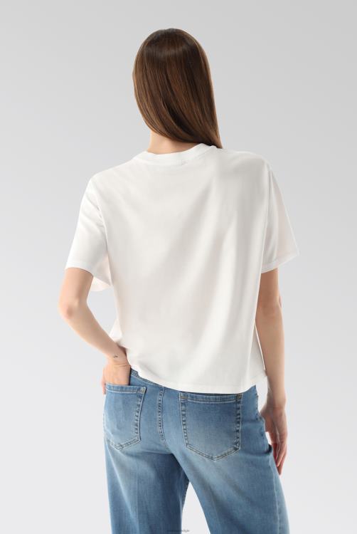 vrouwen Van Laack mola - boxy t-shirt met halve mouwen, recht gesneden langvezelige katoenen jersey kleding XLN6N218