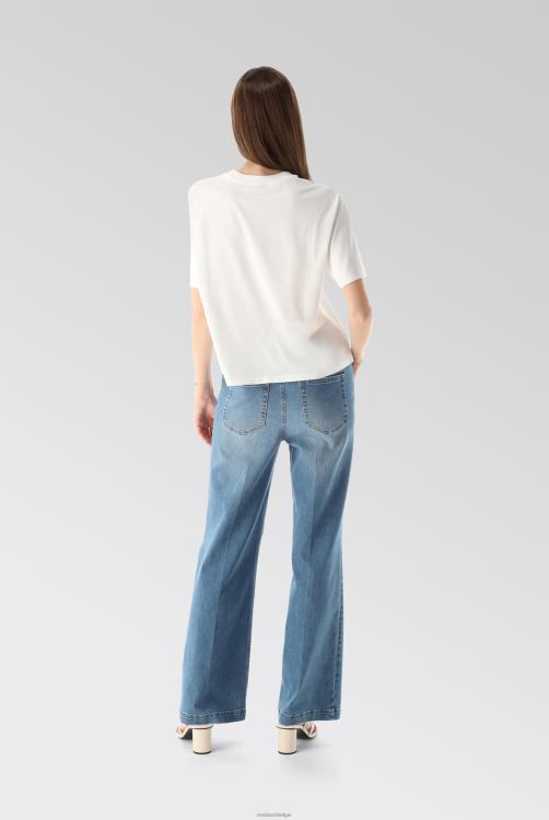 vrouwen Van Laack mola - boxy t-shirt met halve mouwen, recht gesneden langvezelige katoenen jersey kleding XLN6N218