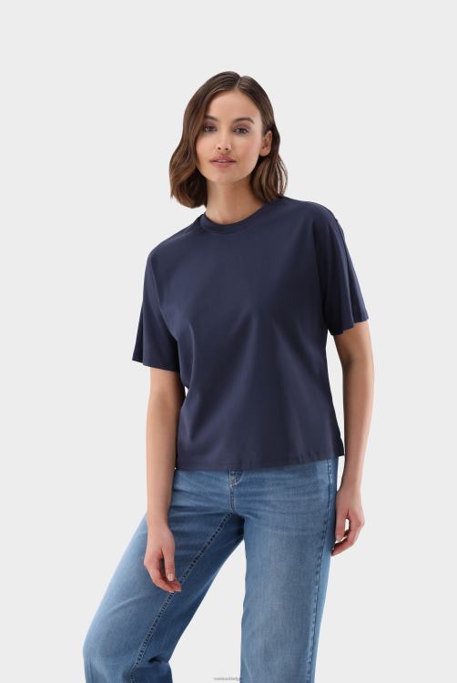 vrouwen Van Laack mola - boxy t-shirt met halve mouwen, recht gesneden langvezelige katoenen jersey kleding XLN6N236
