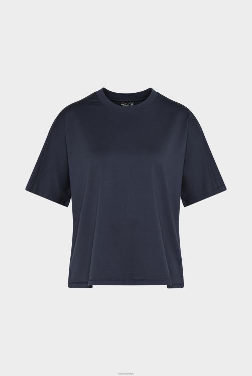 vrouwen Van Laack mola - boxy t-shirt met halve mouwen, recht gesneden langvezelige katoenen jersey kleding XLN6N236