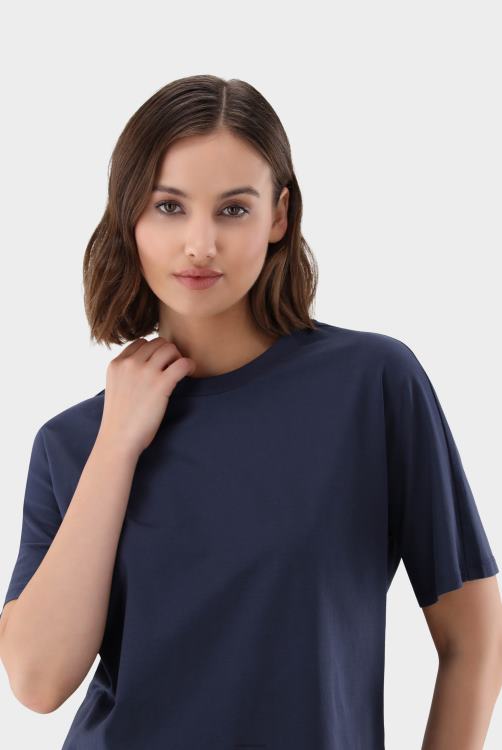 vrouwen Van Laack mola - boxy t-shirt met halve mouwen, recht gesneden langvezelige katoenen jersey kleding XLN6N236