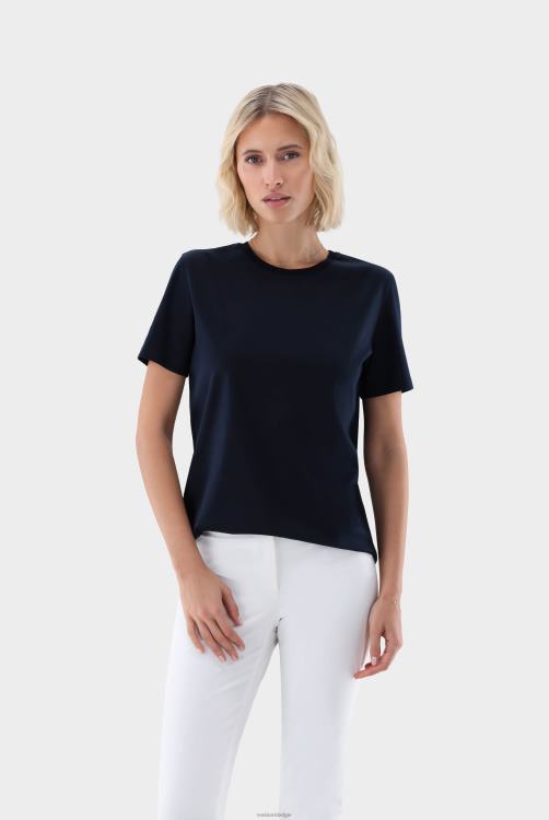 vrouwen Van Laack moleen-f - T-shirt van Zwitserse katoenen jersey met ronde hals kleding XLN6N239