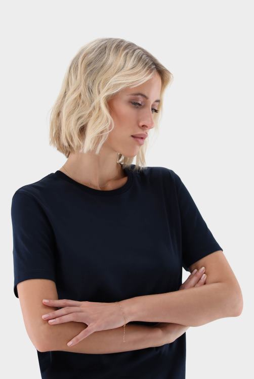 vrouwen Van Laack moleen-f - T-shirt van Zwitserse katoenen jersey met ronde hals kleding XLN6N239