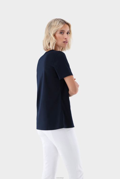 vrouwen Van Laack moleen-f - T-shirt van Zwitserse katoenen jersey met ronde hals kleding XLN6N239