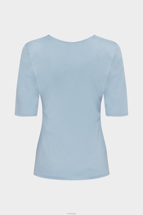 vrouwen Van Laack urban jersey wijde hals t-shirt lichtblauw kleding XLN6N253