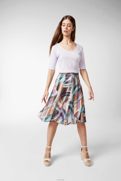 vrouwen Van Laack urban jersey wijde hals t-shirt lila kleding XLN6N254