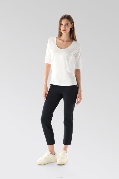 vrouwen Van Laack urban jersey wijde hals t-shirt wit kleding XLN6N222