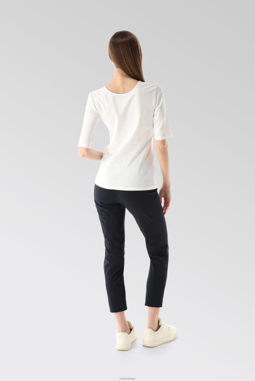 vrouwen Van Laack urban jersey wijde hals t-shirt wit kleding XLN6N222