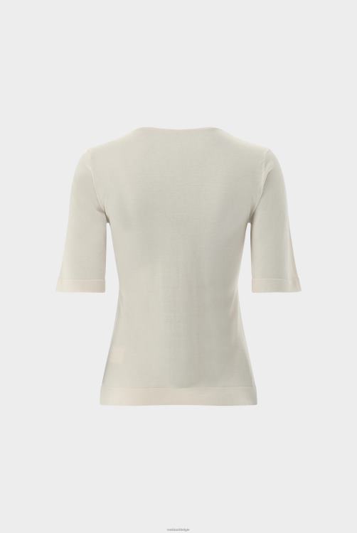vrouwen Van Laack gebreid T-shirt van zijdemix kleding XLN6N183