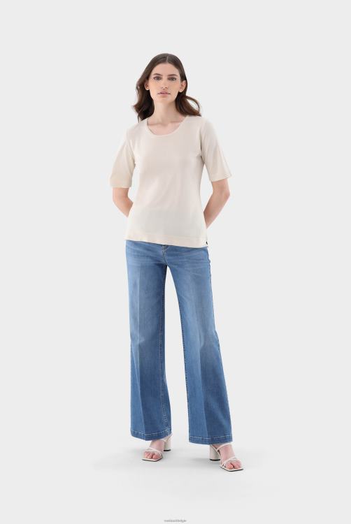 vrouwen Van Laack gebreid T-shirt van zijdemix kleding XLN6N184